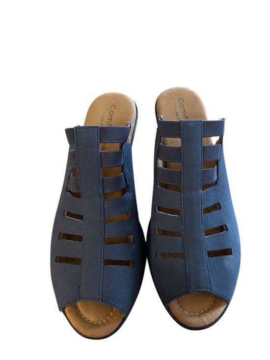 Comfortiva Shoes - Comfortiva Women's Blue Cutout Open-Toe Mule Slides. Worn once.